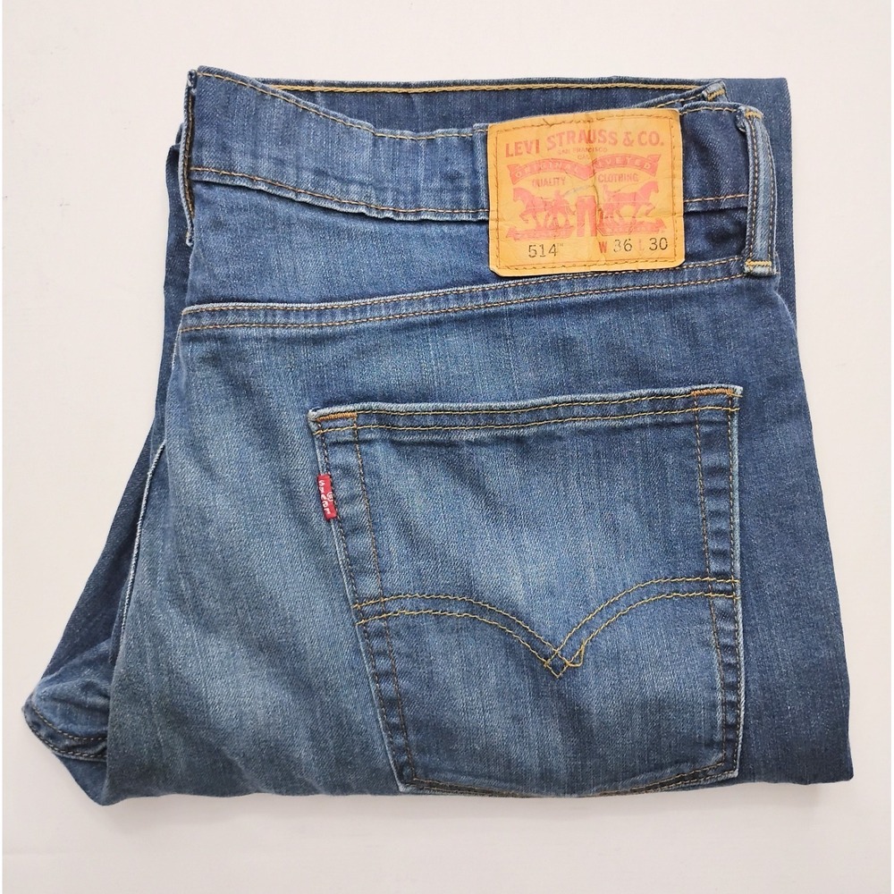Levi's 514 Straight Leg‎ Jeans Men's 36x30 Medium Wash Blue Denim
